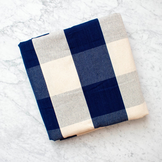 Navy Buffalo Check Tablecloth
